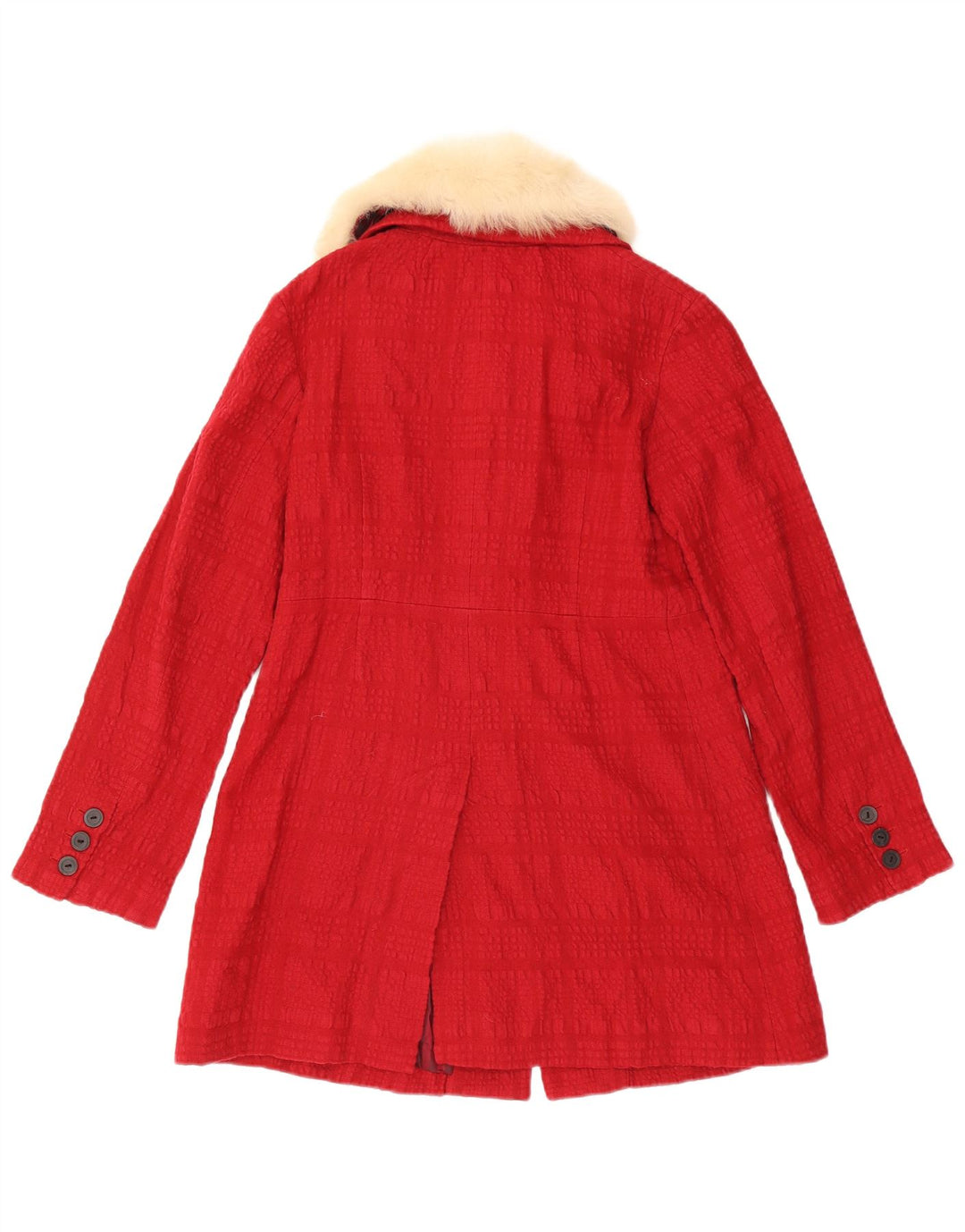 Jigsaw Womens Overcoat UK 8 Small Red Check Cotton