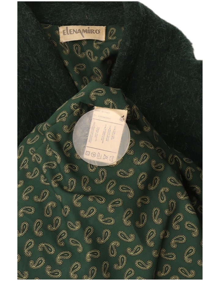 ELENA MIRO Womens Double Breasted Coat UK 14 Large Green Wool
