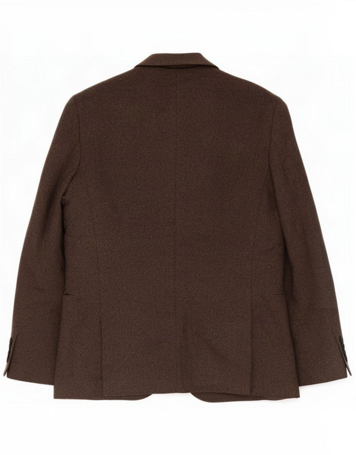 Reiss Mens 2 Button Blazer Jacket UK 42 XL Brown Wool