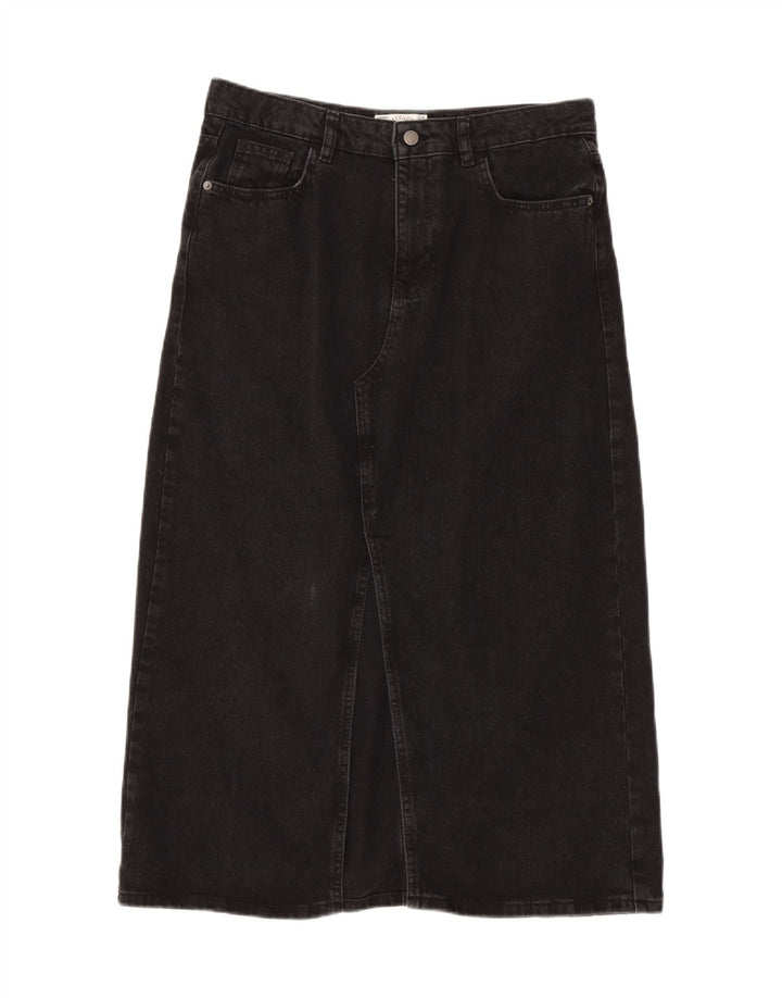 Fat Face Womens Denim Skirt UK 14 Large W34  Black Cotton