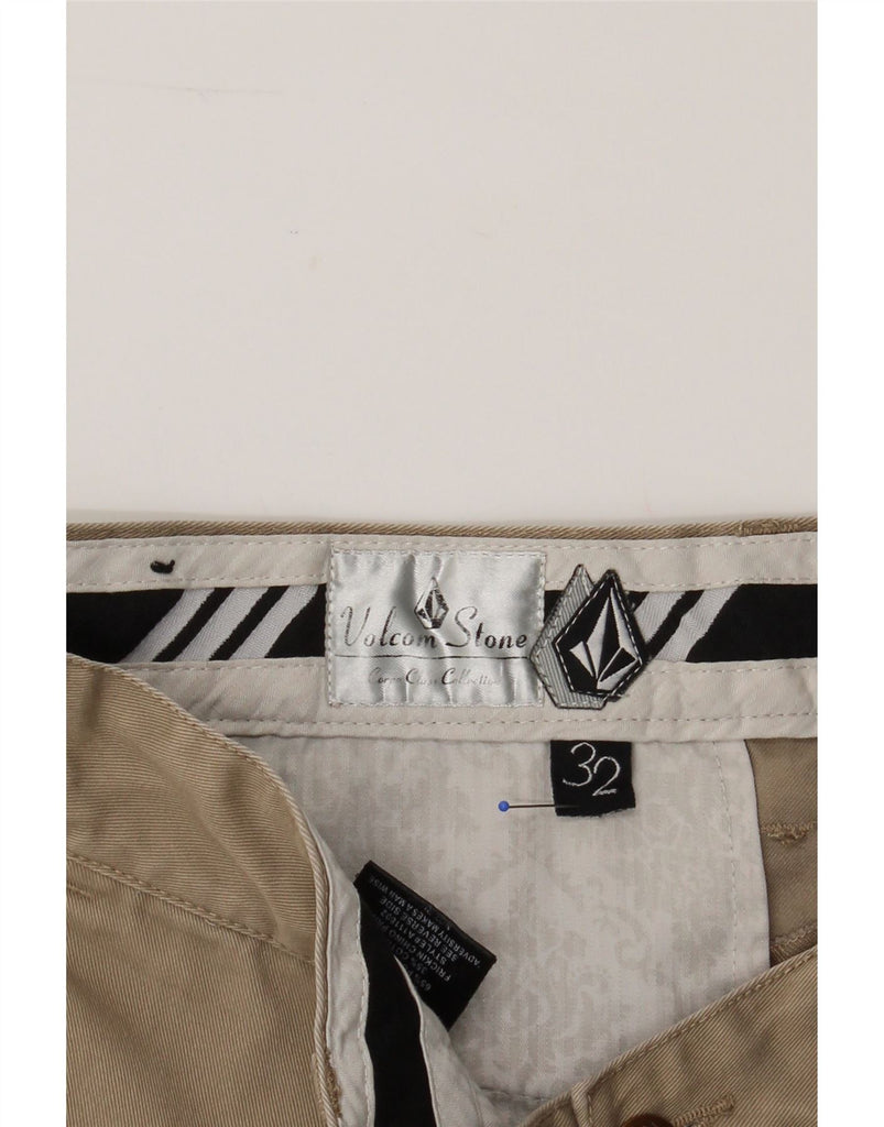 VOLCOM Mens Straight Cropped Trousers W32 L24 Beige Polyester Vintage Volcom and Second-Hand Volcom from Messina Hembry 