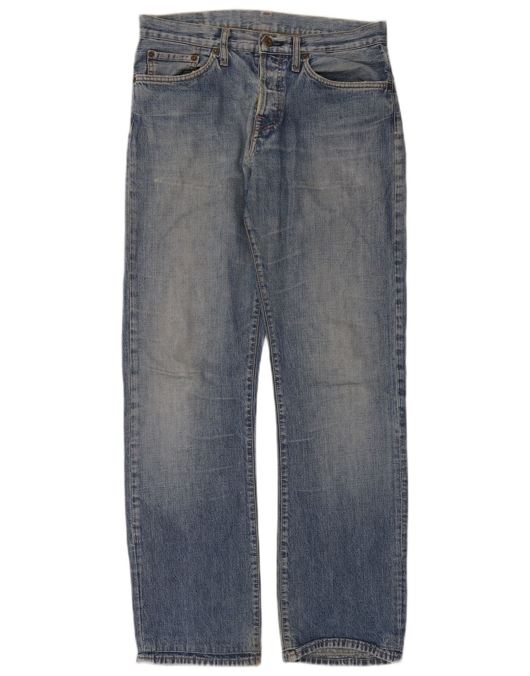 Replay Mens Straight Jeans W31 L34 Blue Cotton