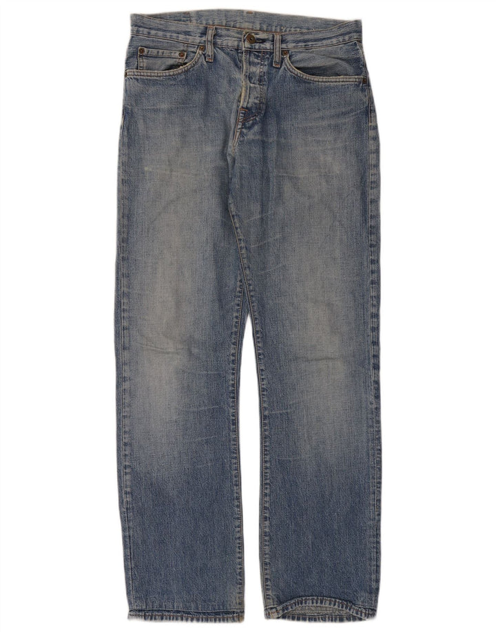 Replay Mens Straight Jeans W31 L34 Blue Cotton