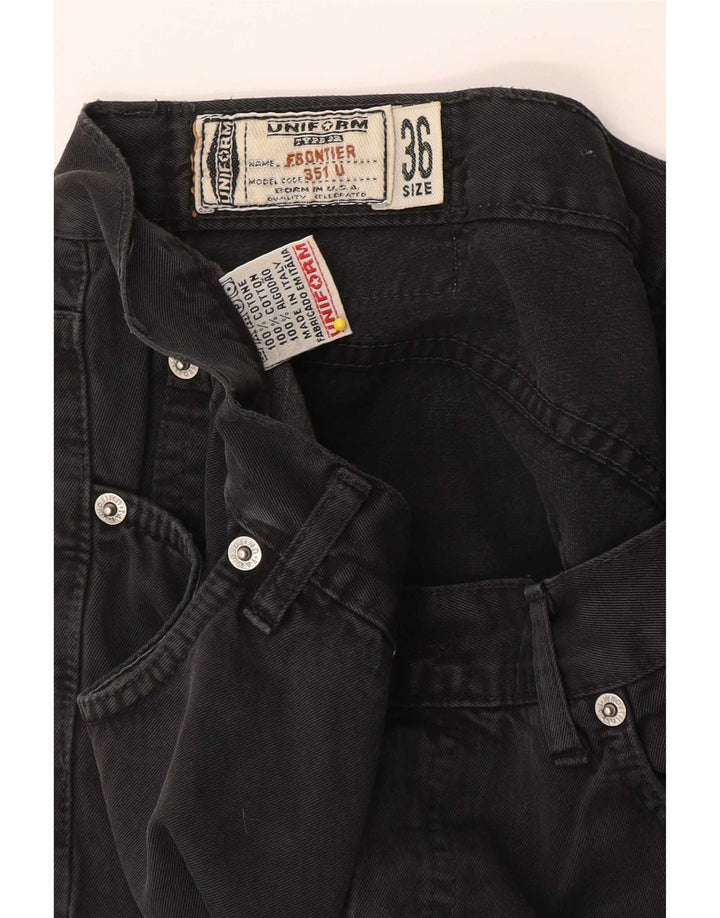 Uniform Mens Straight Jeans W36 L30 Black Cotton