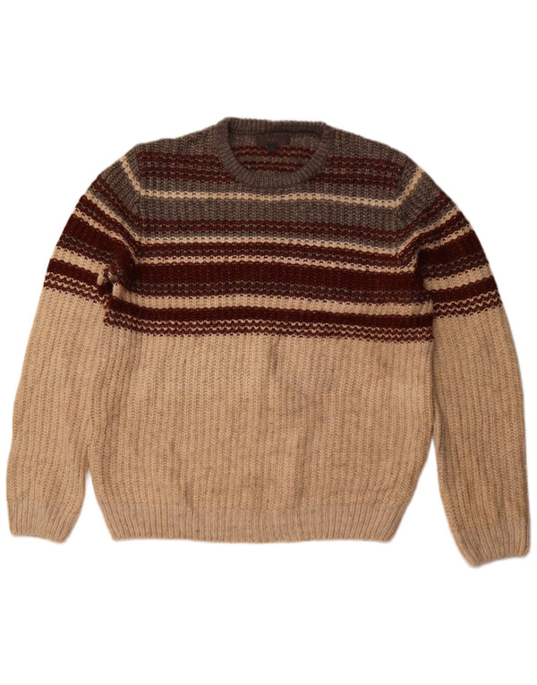 Marks & Spencer Mens Crew Neck Jumper Sweater Large Burgundy Acrylic