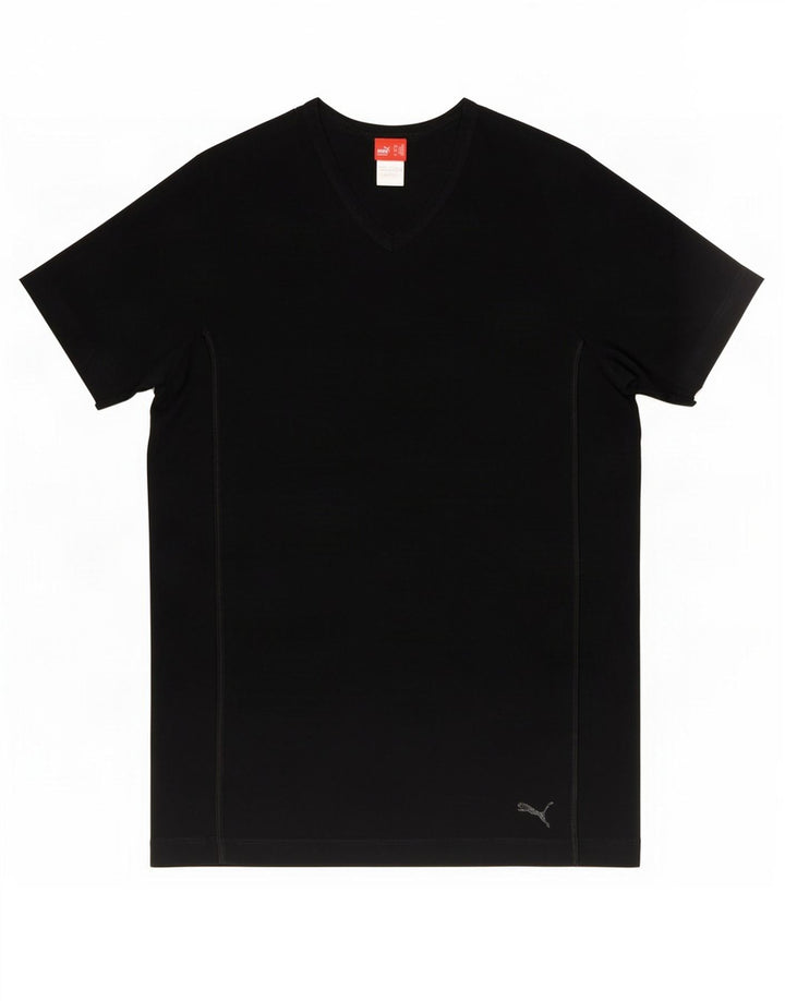 Puma Mens T-Shirt Top Medium Black Cotton