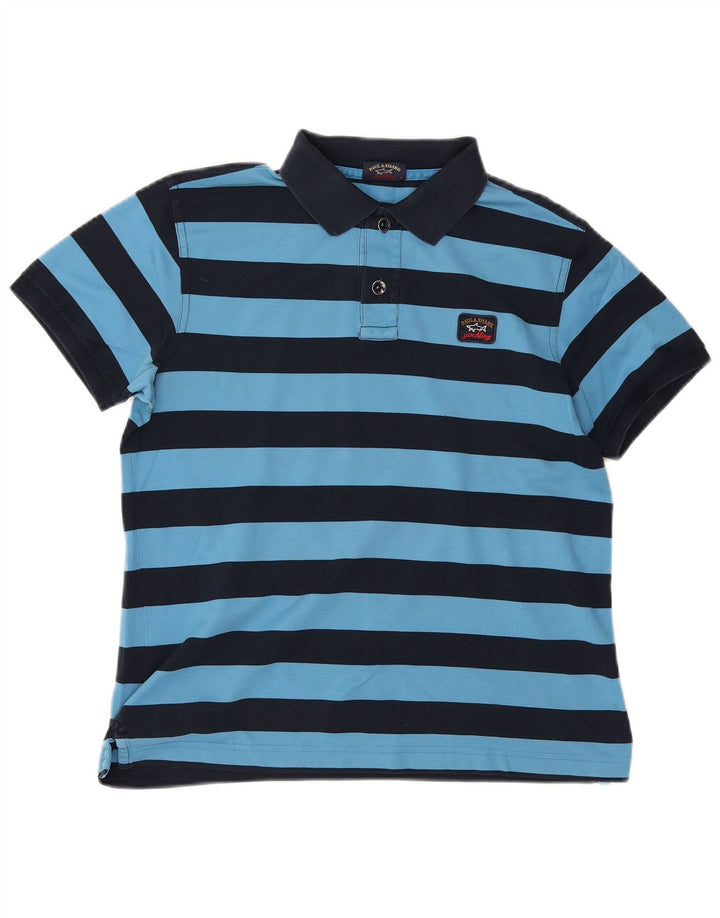 Paul & Shark Mens Polo Shirt Medium Blue Striped