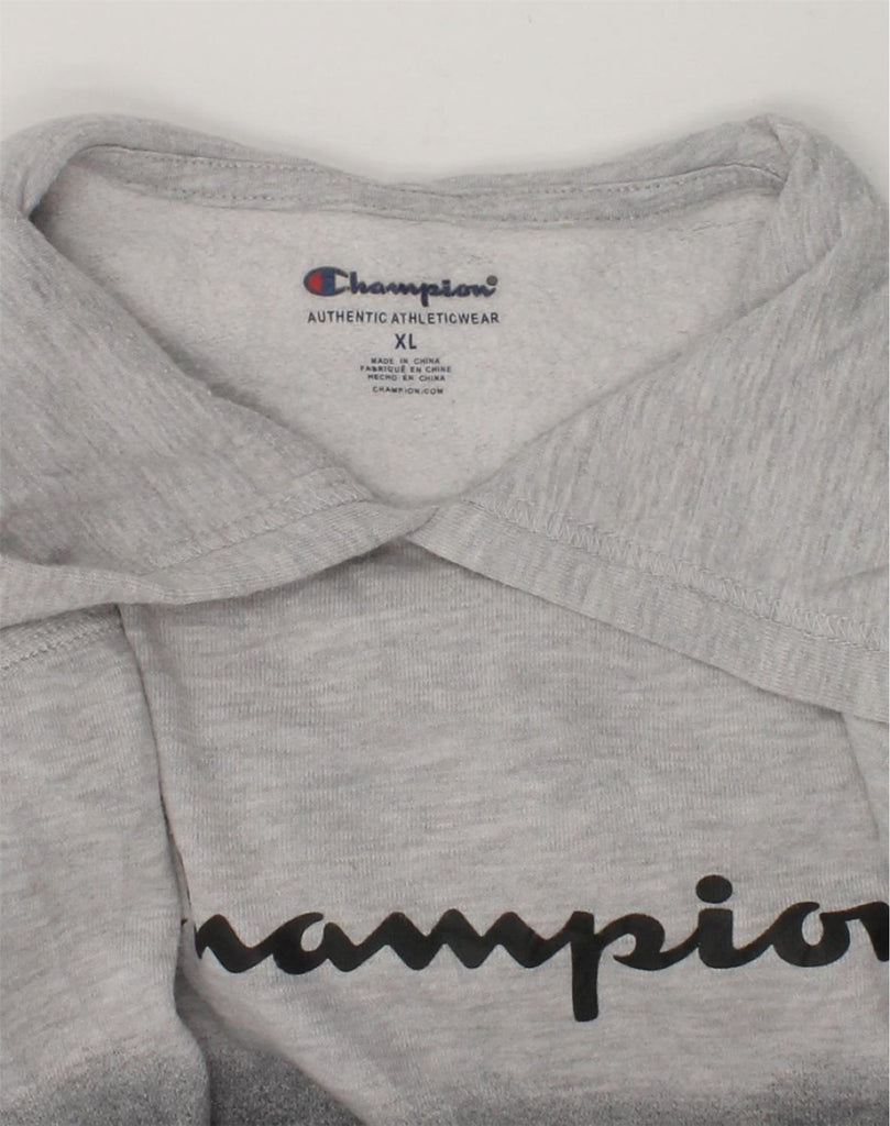 CHAMPION Girls Graphic Hoodie Jumper 15-16 Years XL Grey Tie Dye Cotton | Vintage Champion | Thrift | Second-Hand Champion | Used Clothing | Messina Hembry 