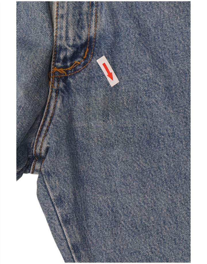 Wrangler Womens Poplin Tapered Jeans W33 L30 Blue Cotton