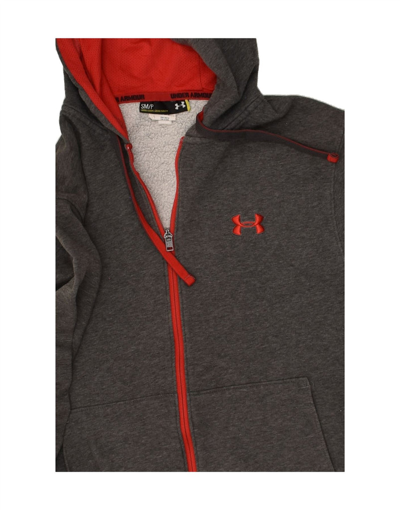 UNDER ARMOUR Mens Zip Hoodie Sweater Small Grey Flecked | Vintage Under Armour | Thrift | Second-Hand Under Armour | Used Clothing | Messina Hembry 