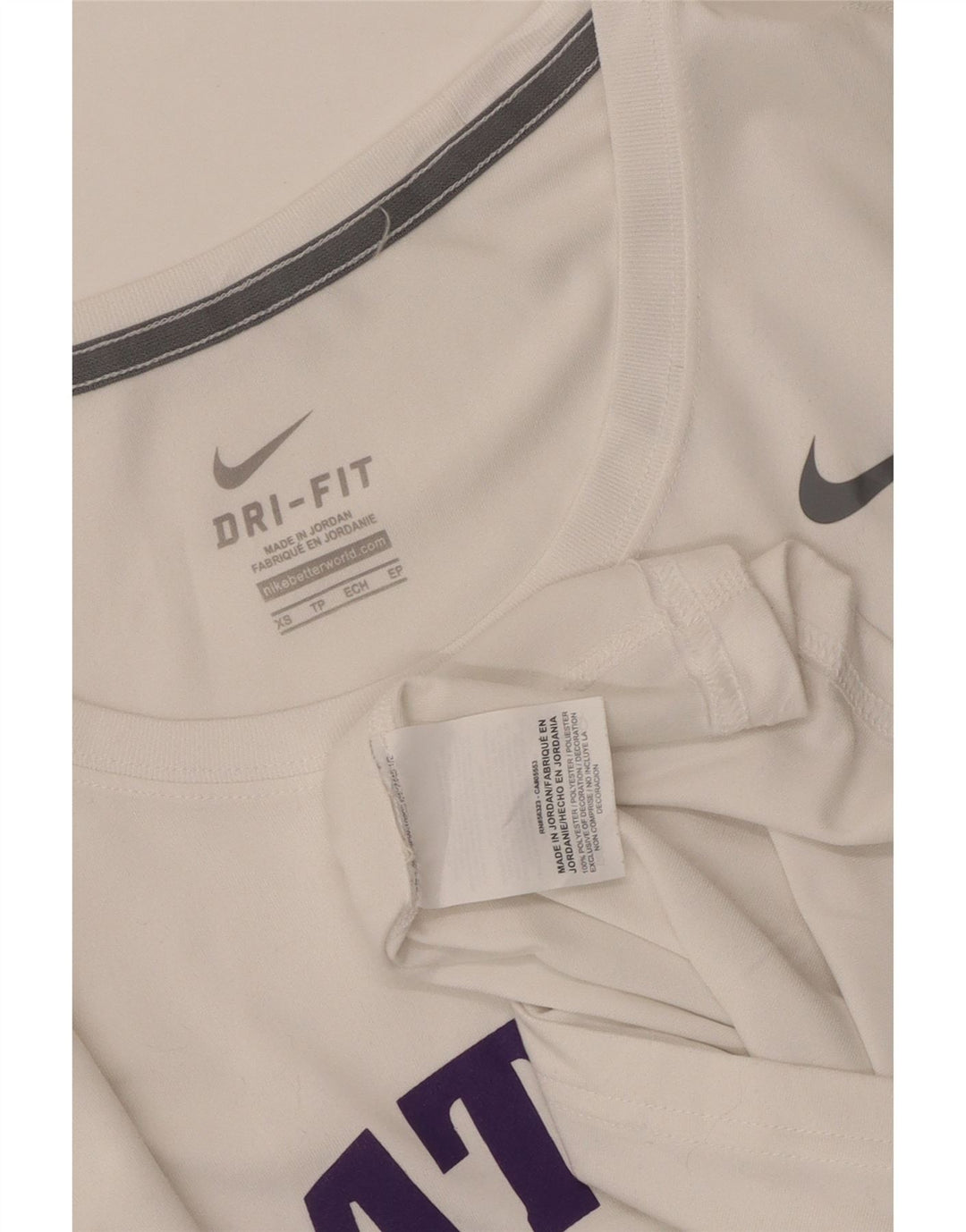 Nike Womens Patton Hawks Graphic T-Shirt Top UK 6 XS White Polyester