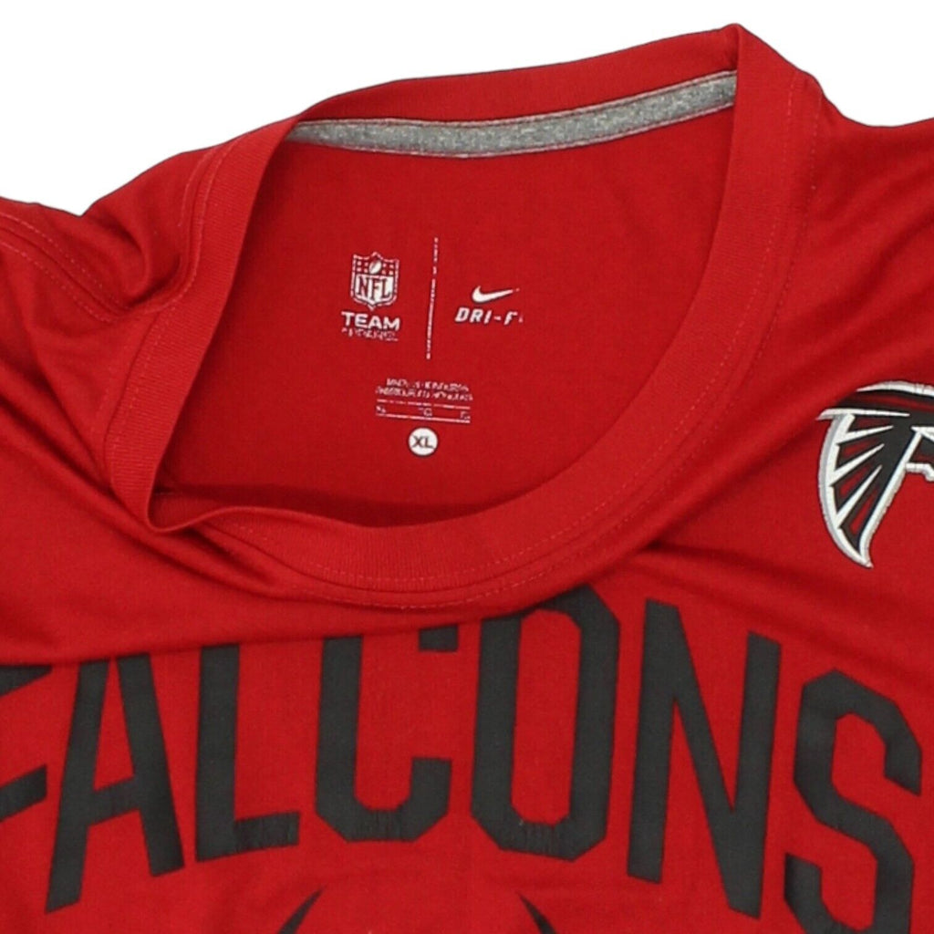 Atlanta Falcons Mens Red Nike Dri Fit Tshirt | NFL American Sportswear VTG | Vintage Messina Hembry | Thrift | Second-Hand Messina Hembry | Used Clothing | Messina Hembry 
