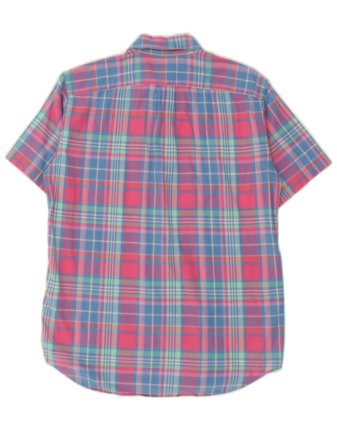 J. CREW Mens Short Sleeve Shirt Small Pink Check Cotton Vintage J. Crew and Second-Hand J. Crew from Messina Hembry 