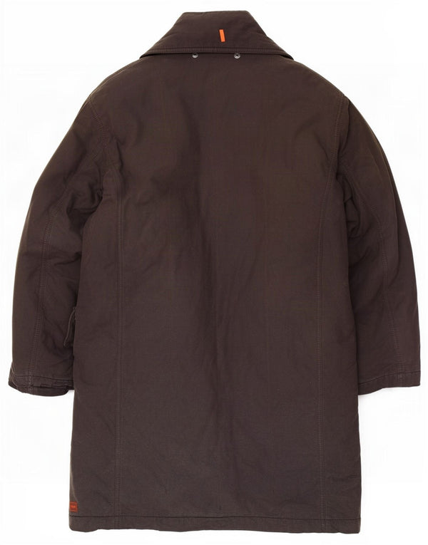 Hugo Boss Mens Sherpa Padded Coat EU 48 Medium Brown Cotton