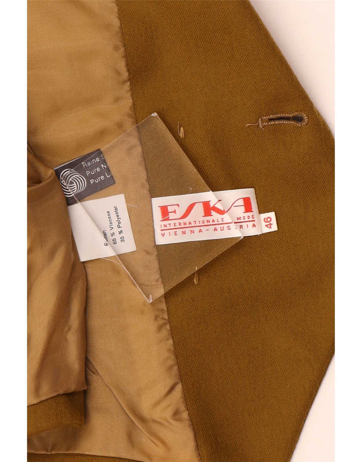 Vintage Womens 3/4 Sleeve Double Breasted Bolero Jacket IT 46 Large Khaki