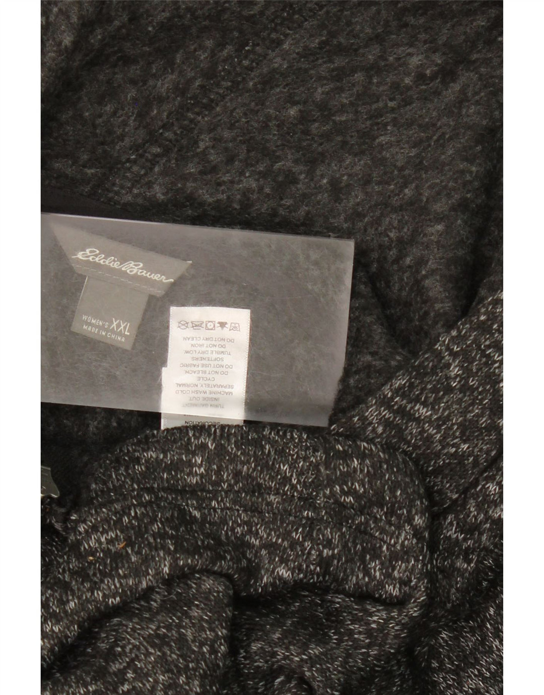 EDDIE BAUER Womens Zip Hoodie Sweater UK 20 2XL Grey Flecked Polyester Vintage Eddie Bauer and Second-Hand Eddie Bauer from Messina Hembry 