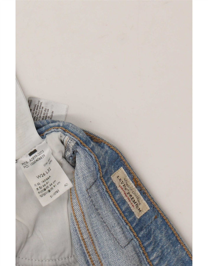 Levi's Womens High Rise Flared Jeans W26 L32 Blue Cotton