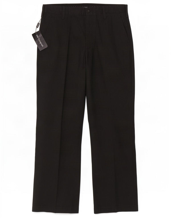 Marks & Spencer Mens Autograph Casual Trousers W32 L29 Black Pinstripe