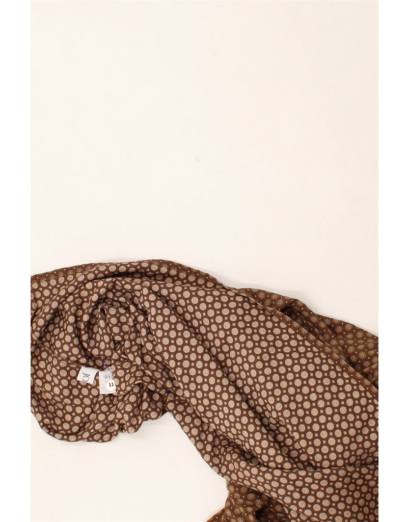 JOBIS Womens Front Tie Shirt Blouse IT 44 Medium Brown Spotted Viscose Vintage Jobis and Second-Hand Jobis from Messina Hembry 