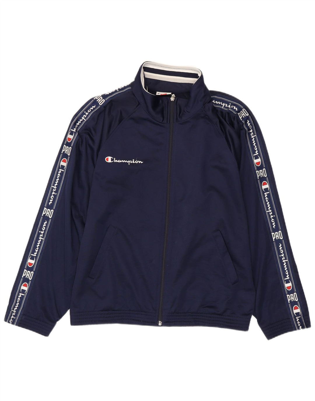 CHAMPION Mens Loose Fit Graphic Tracksuit Top Jacket Small Navy Blue