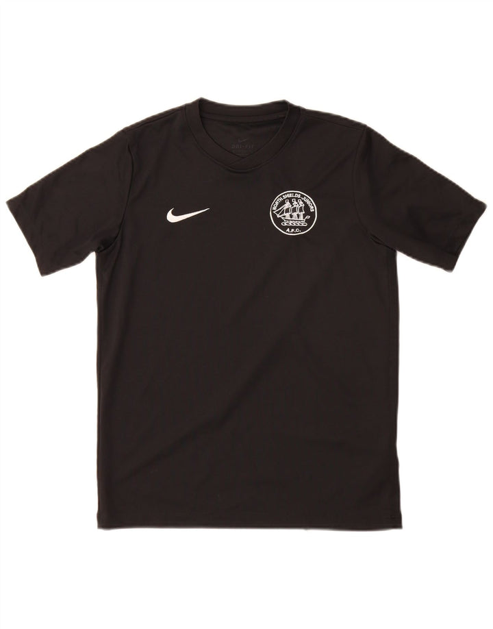 Nike Boys Dri Fit Graphic T-Shirt Top 12-13 Years Large Black Polyester