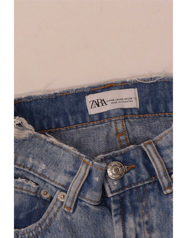 Zara Womens Mini Denim Skirt XS W24 Blue