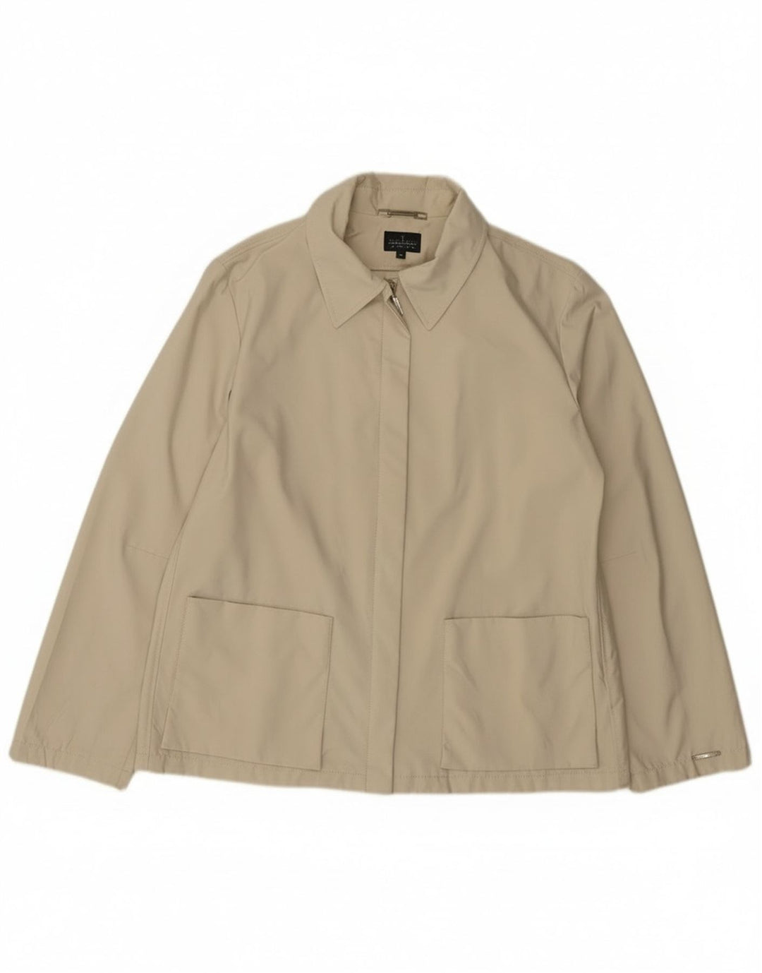 Trussardi Jeans Womens Bomber Jacket IT 46 Large Beige Cotton