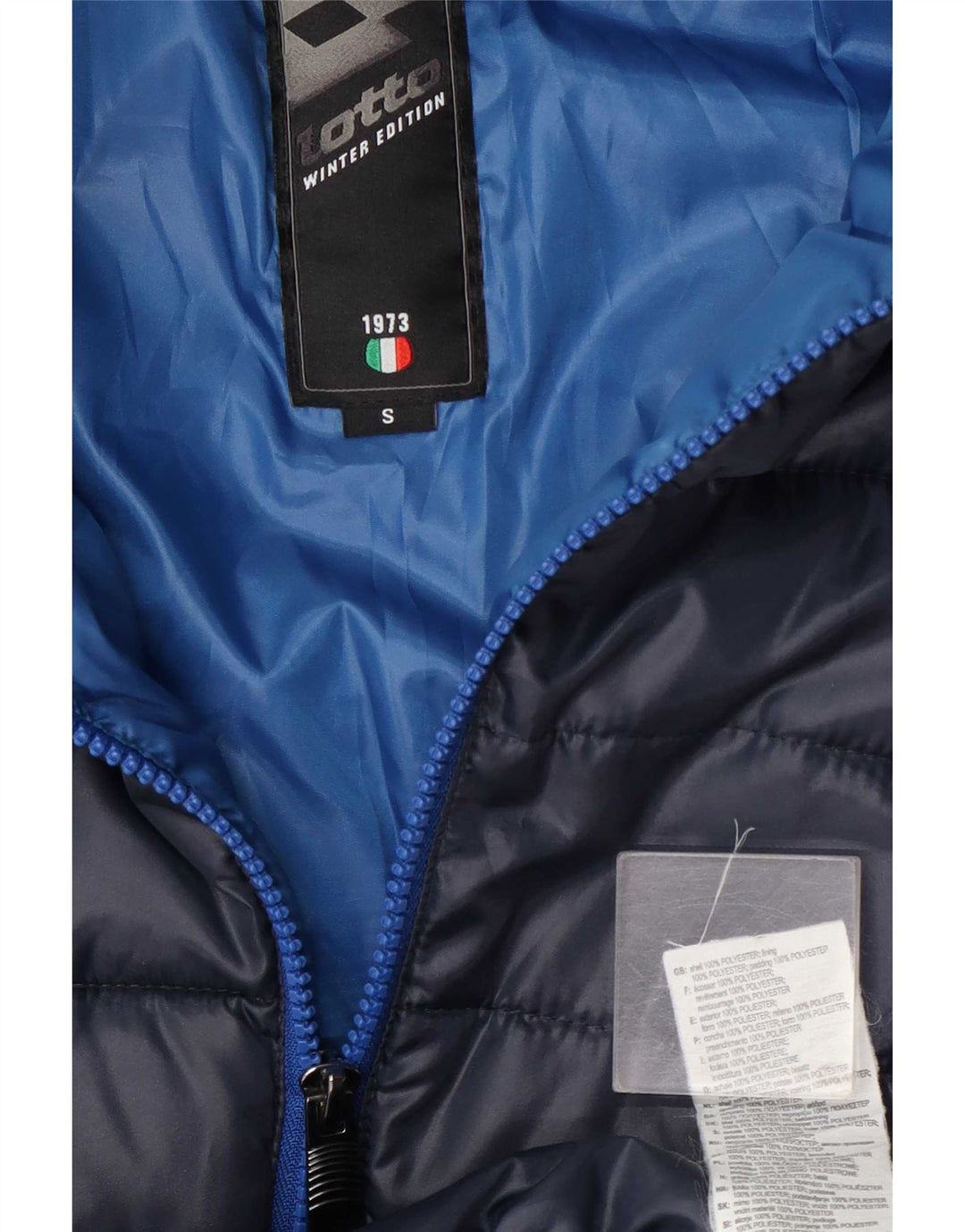 Lotto Mens Hooded Padded Jacket UK 36 Small Navy Blue Polyester
