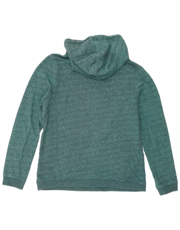 Animal Womens Hoodie Jumper UK 12 Medium Turquoise Flecked Cotton