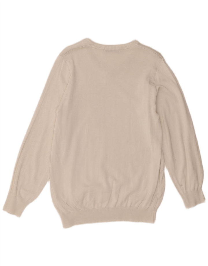 Trussardi Mens V-Neck Jumper Sweater XS White