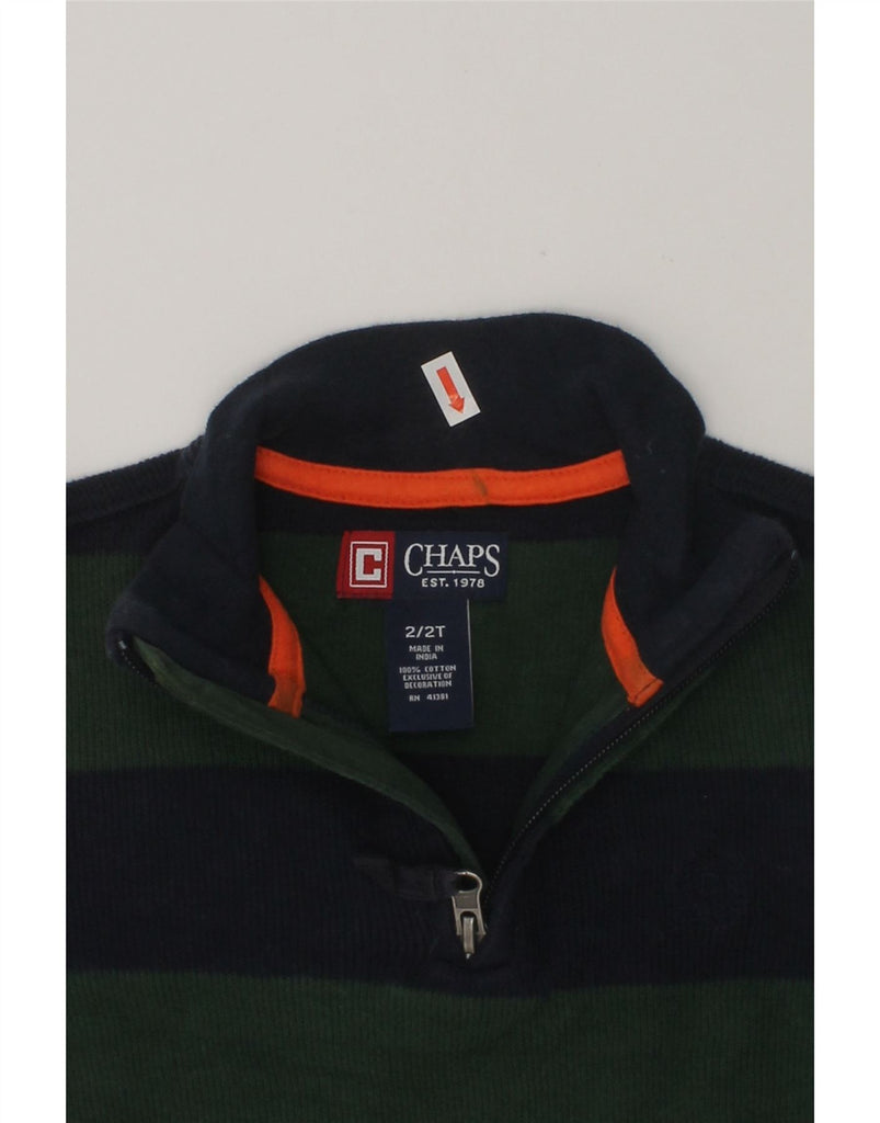 CHAPS Baby Boys Zip Neck Jumper Sweater 18-24 Months Green Colourblock | Vintage Chaps | Thrift | Second-Hand Chaps | Used Clothing | Messina Hembry 