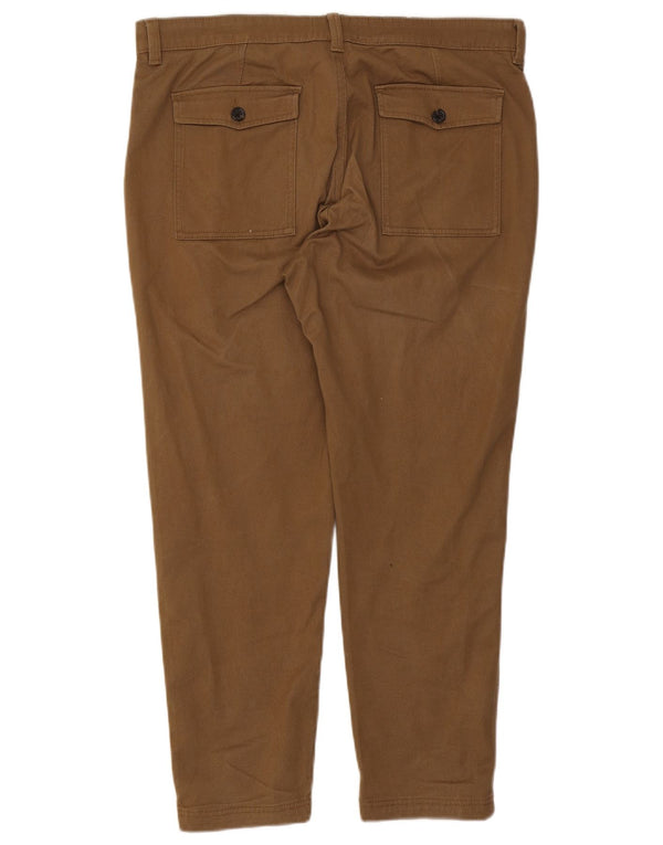 Marks & Spencer Mens Tapered Chino Trousers W36 L27 Brown Cotton
