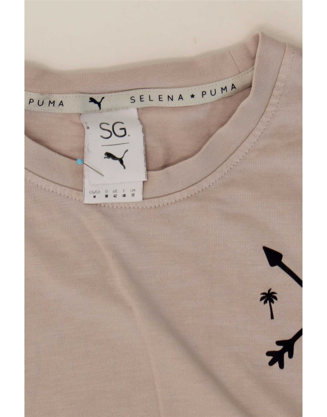 Puma Womens Selena Oversized Graphic T-Shirt Top UK 12 Medium Grey