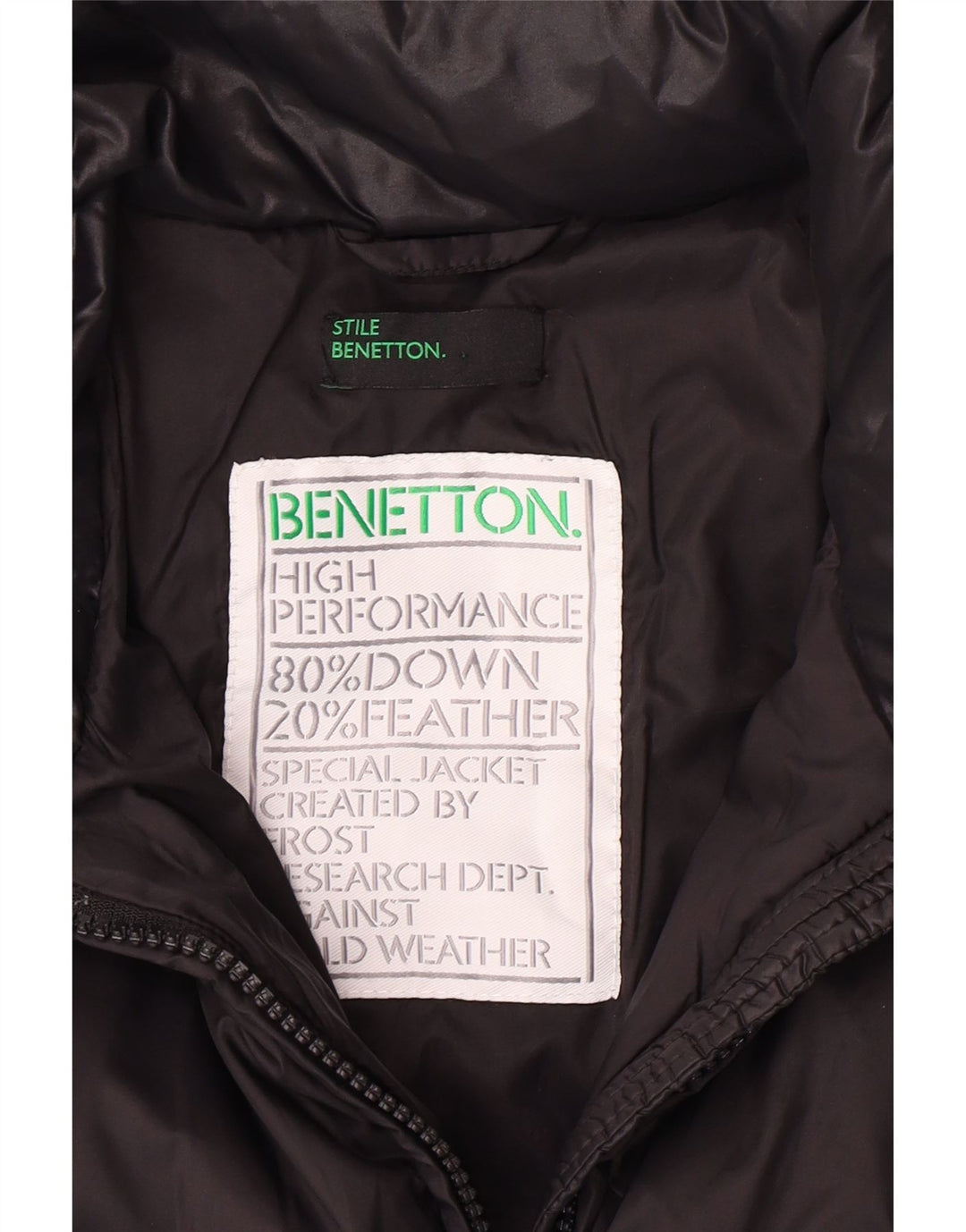 Benetton Womens Padded Jacket UK 6 XS Black