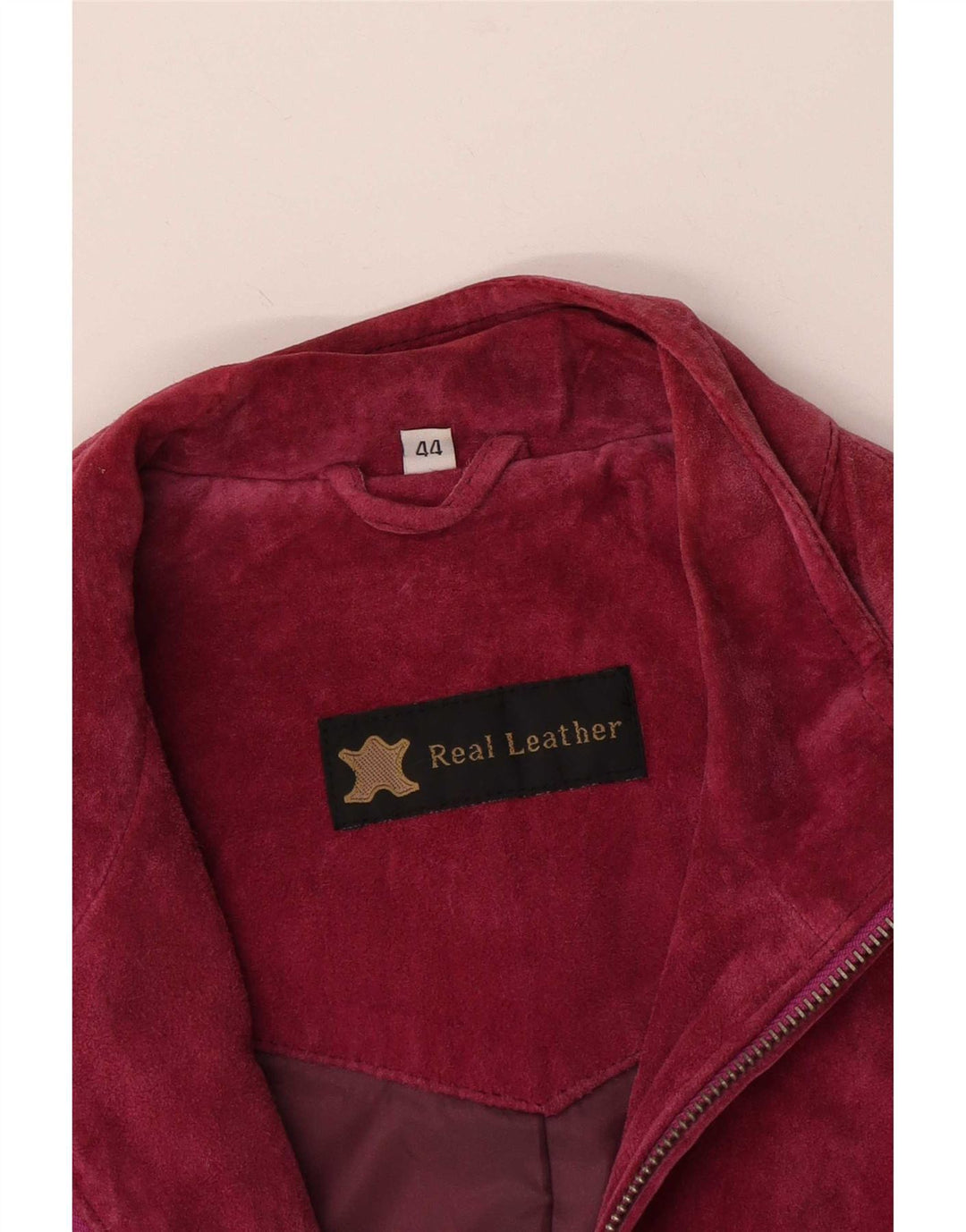 Vintage Womens Suede Bomber Jacket IT 44 Medium Pink Leather