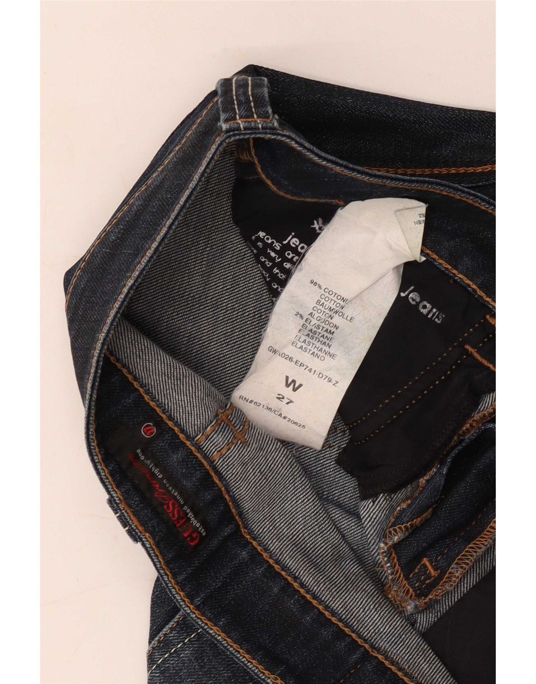Guess Womens Slim Jeans W27 L29 Navy Blue Cotton