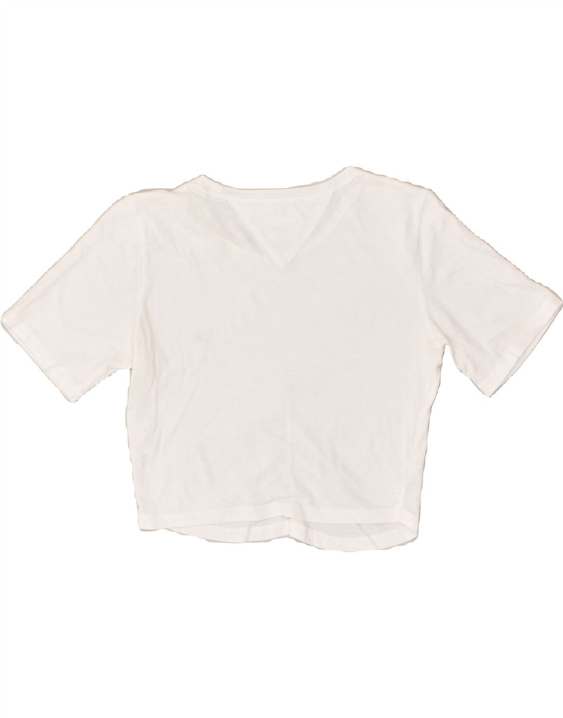 TOMMY HILFIGER Womens Crop Top UK 8 Small White | Vintage Tommy Hilfiger | Thrift | Second-Hand Tommy Hilfiger | Used Clothing | Messina Hembry 