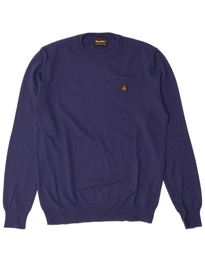 REFRIGIWEAR Boys Crew Neck Jumper Sweater 15-16 Years XL Navy Blue Wool