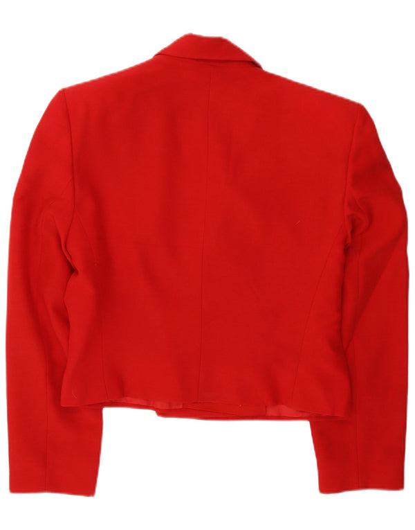Ferre Womens Crop Double Breasted Blazer Jacket UK 14 Medium Red