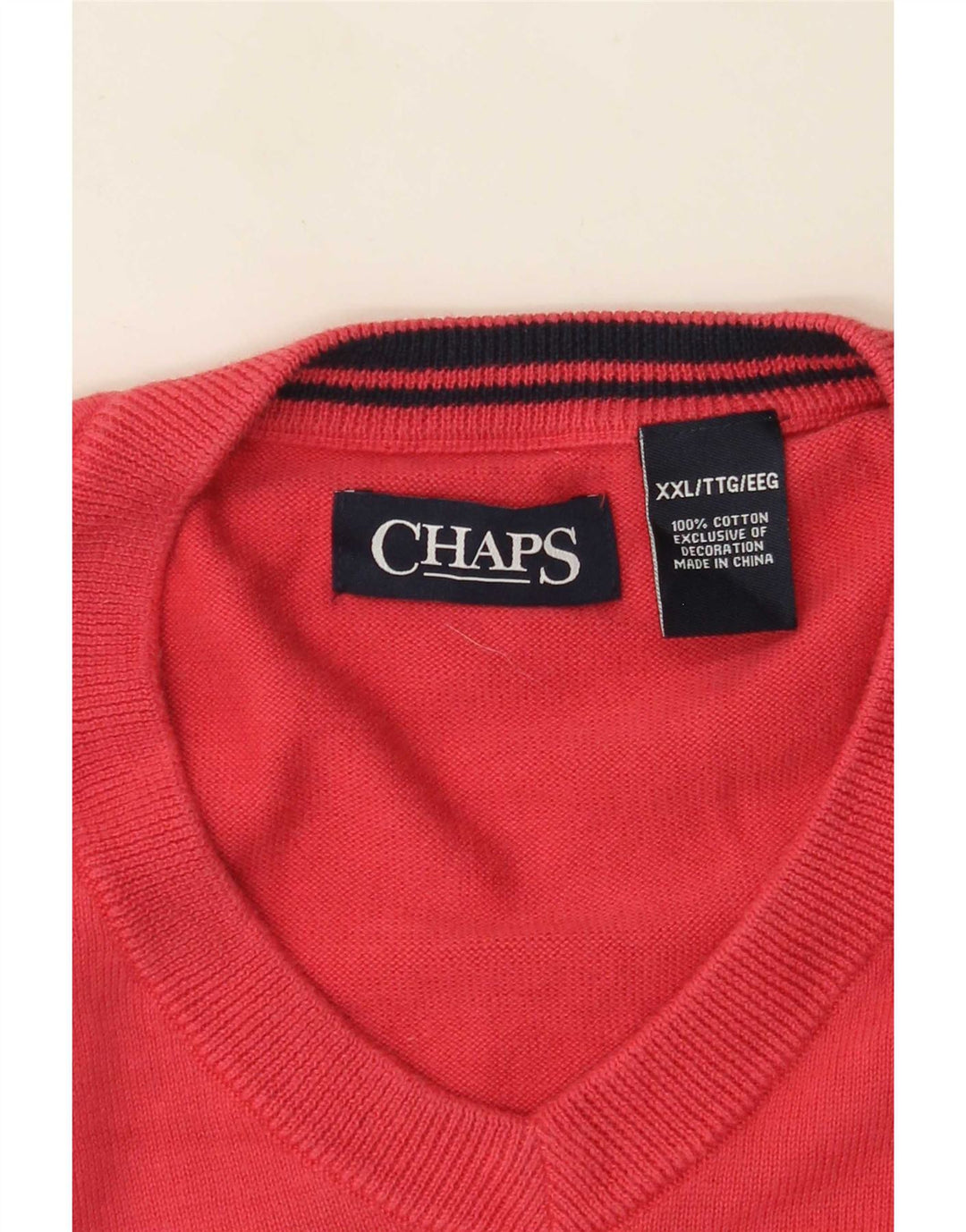 Chaps Mens Vest Tank Top 2XL Pink Cotton