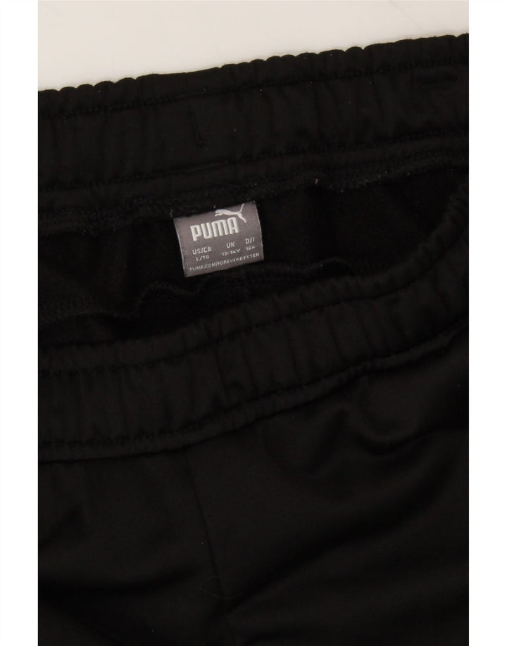 PUMA Boys Tracksuit Trousers 13-14 Years Black Polyester Vintage Puma and Second-Hand Puma from Messina Hembry 