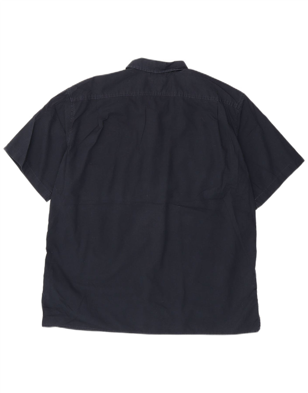 EDDIE BAUER Mens Short Sleeve Classic Fit Shirt XL Navy Blue Cotton