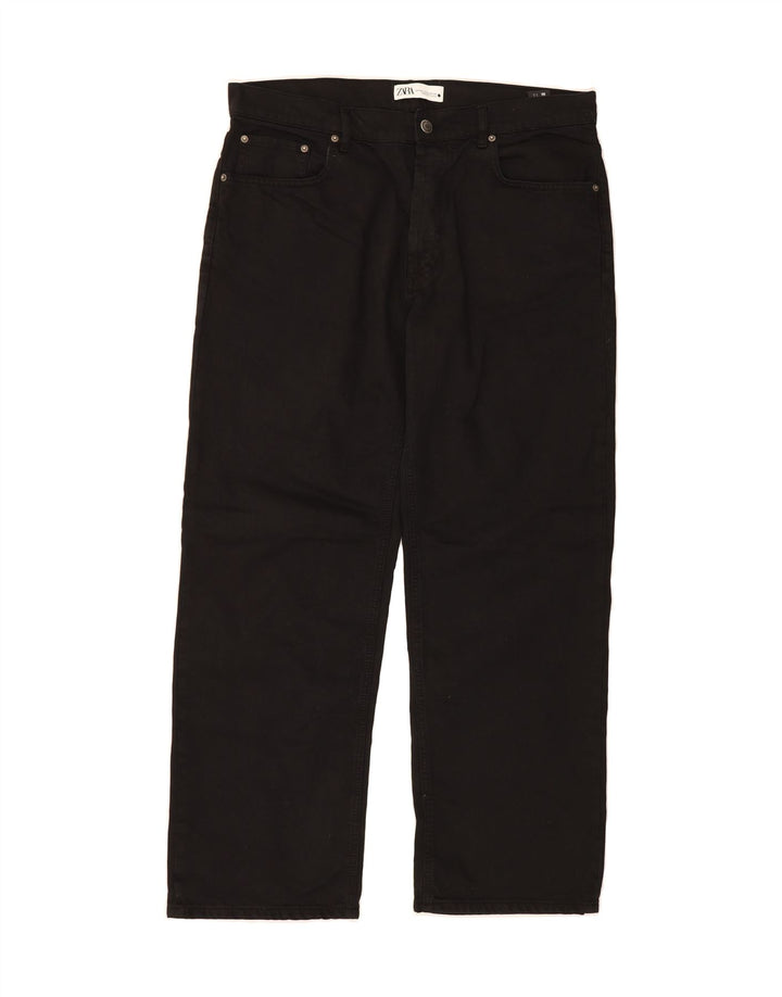 ZARA Womens Straight Jeans EU 44 Large W36 L29 Black Cotton Vintage Zara and Second-Hand Zara from Messina Hembry 