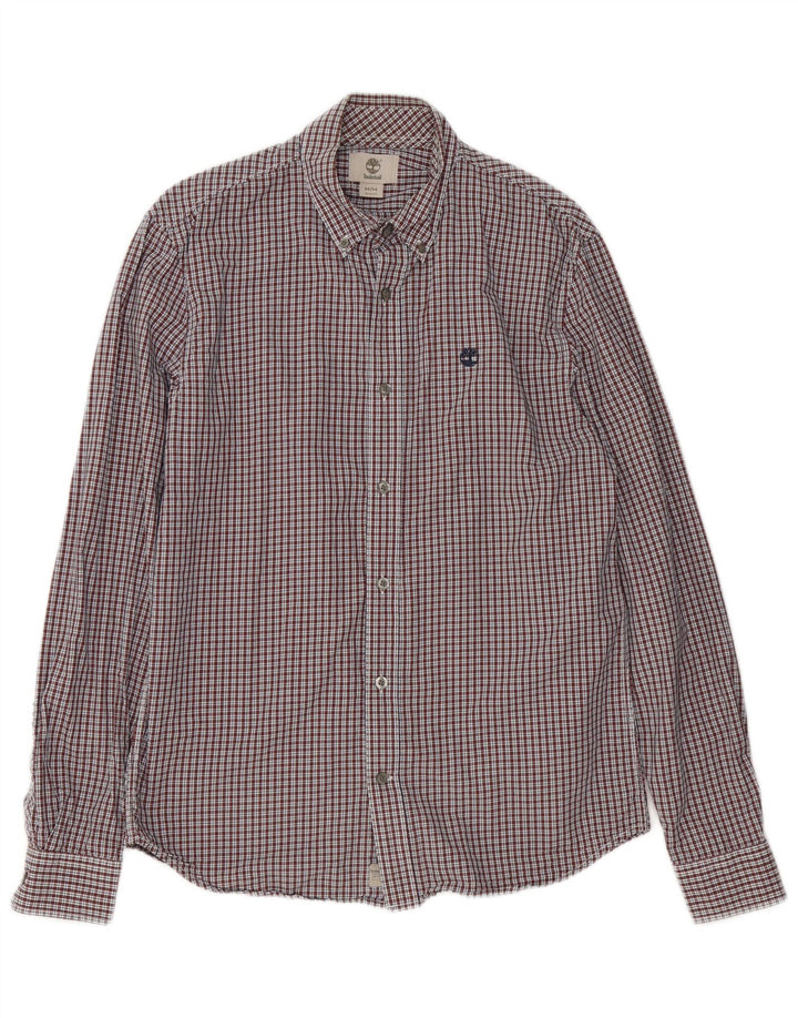 Timberland Mens Slim Fit Shirt Medium Red Gingham