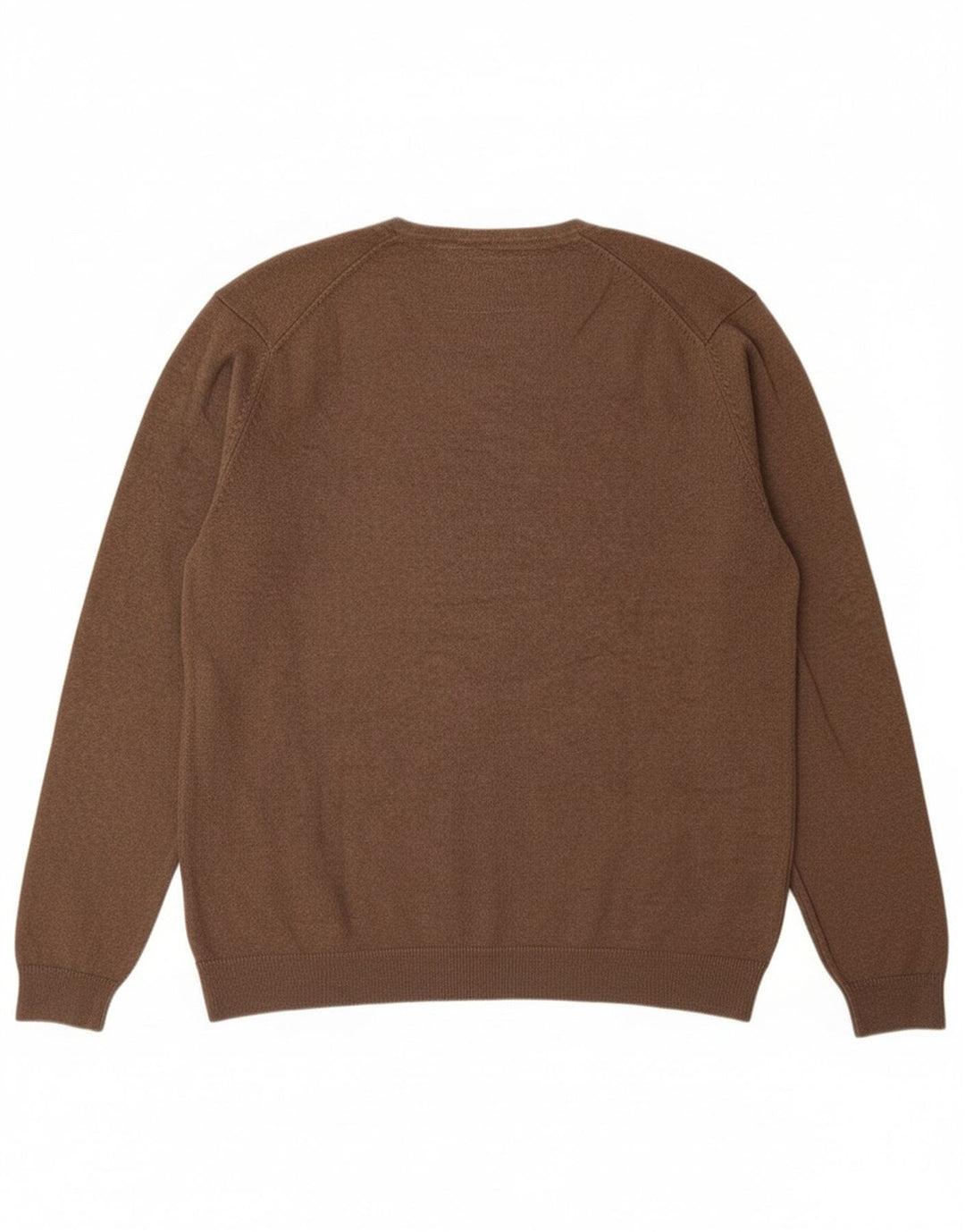 Angelo Litrico Mens V-Neck Jumper Sweater XL Brown Cotton