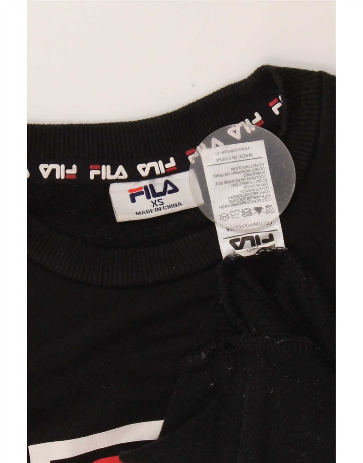 Fila Mens Graphic Sweatshirt Jumper XS Black Striped Cotton