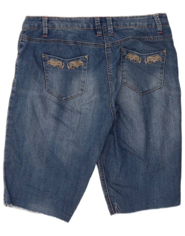 M&Co Womens Denim Shorts UK 12 Medium W32 Blue Cotton