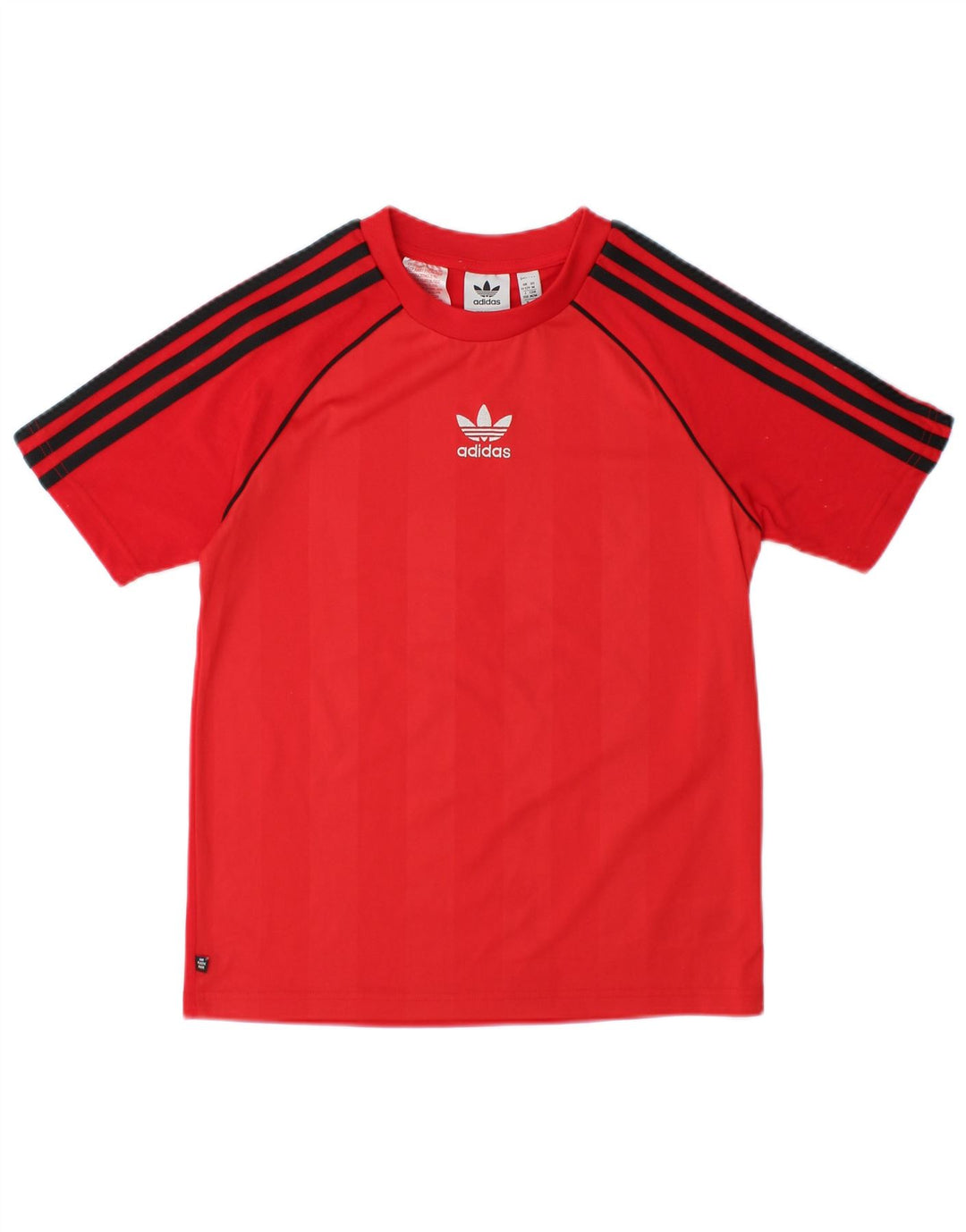 Adidas Boys T-Shirt Top 11-12 Years Red Colourblock Polyester