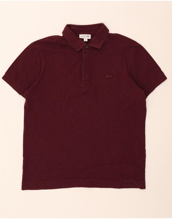 Lacoste Mens Regular Fit Polo Shirt Size 5 Large Burgundy Cotton