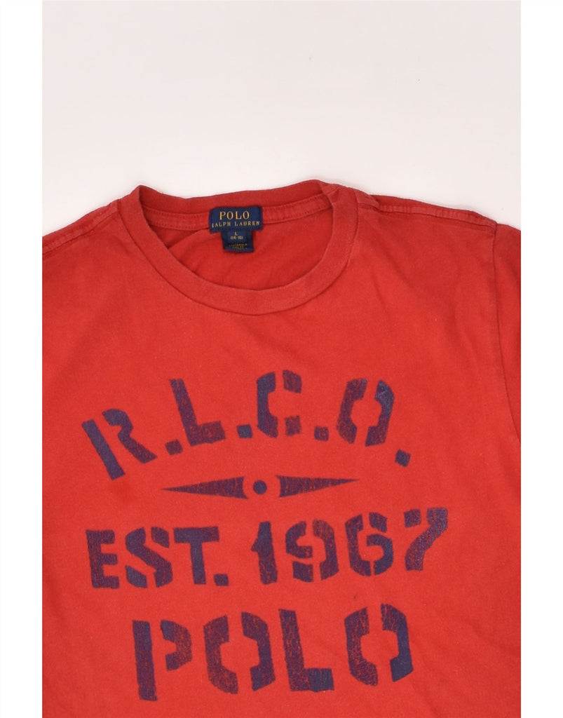 POLO RALPH LAUREN Boys Graphic T-Shirt Top 14-15 Years Large  Red Cotton | Vintage Polo Ralph Lauren | Thrift | Second-Hand Polo Ralph Lauren | Used Clothing | Messina Hembry 